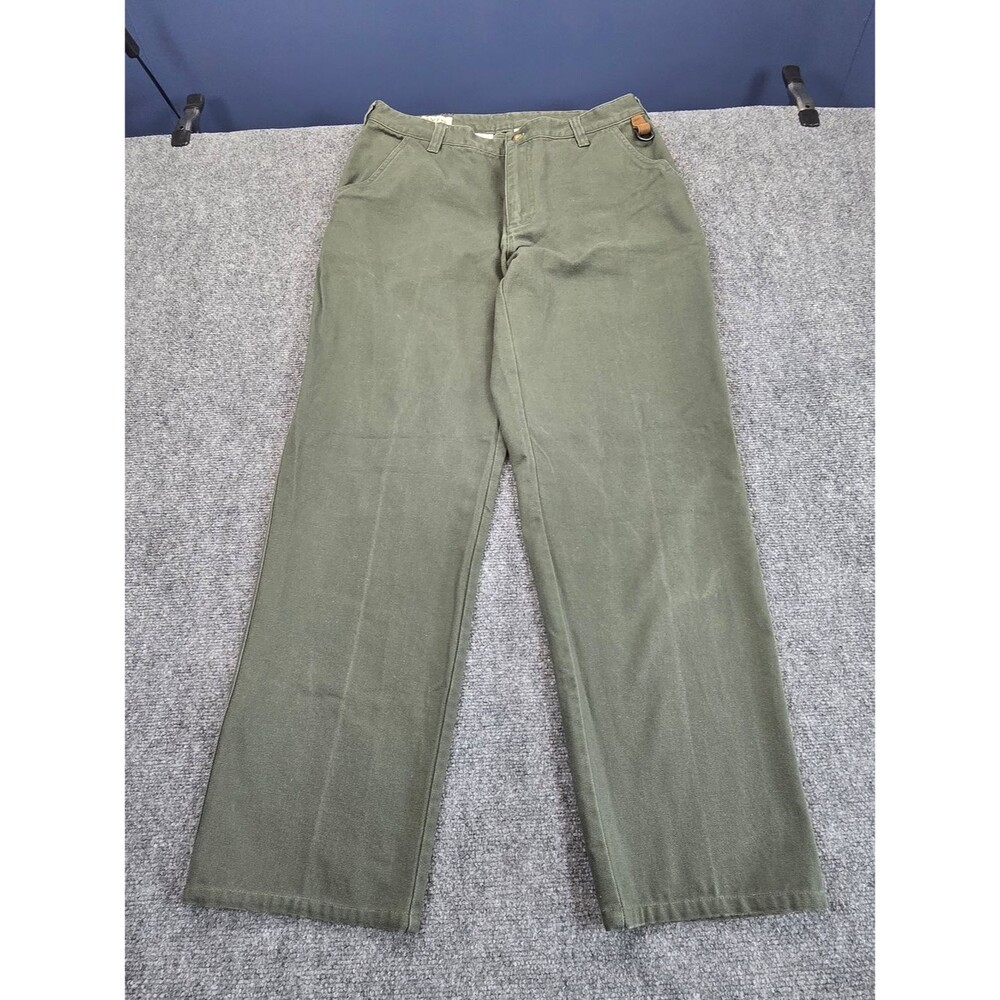 Orvis Mens 34x30 Olive Green Chino Pants 100% Cotton Straight Leg Outdoor